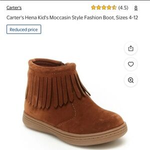 NWT Size 4 Toddler Girl Carters Moccasin Boot